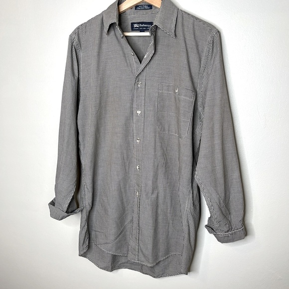 Burberry Brown Checkered Long Sleeve Casual Button Down Shirt Size Small - Picture 3 of 10